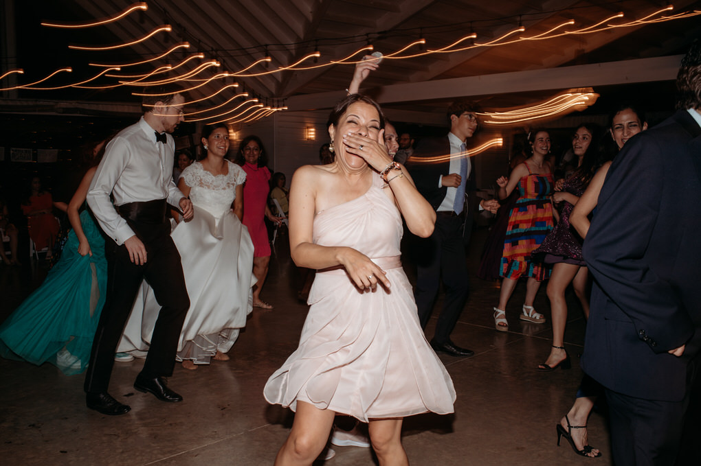 guests dancing during reception of mexican wedding in austin texas
